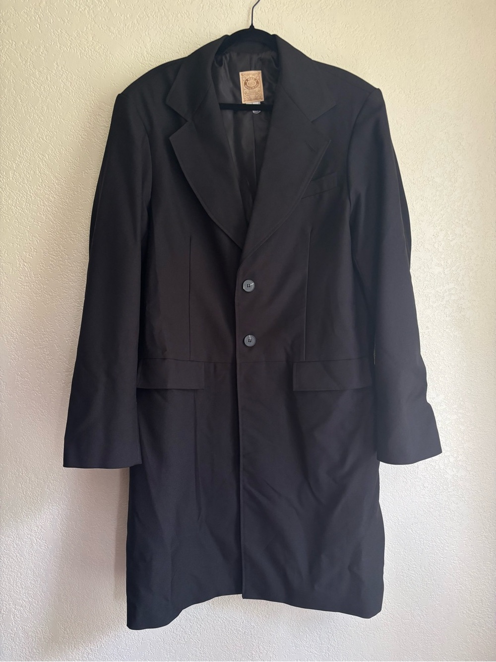 Wah Maker Frontier Wool Blend Highland Frock Coat Men 44L Black USA SASS Reenact